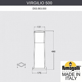 Наземный светильник Fumagalli VIRGILIO серый арт. DS3.563.000.LYF1R
