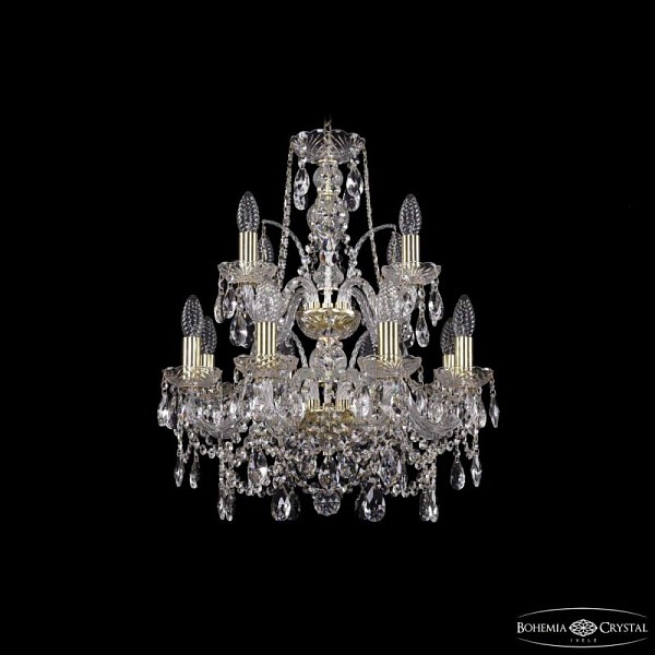 Подвесная люстра Bohemia Ivele Crystal 1411 золото арт. 1411/8+4/160/2d G