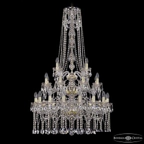 Подвесная люстра Bohemia Ivele Crystal 1413 золото арт. 1413/16+8+4/300/h-134/3d G