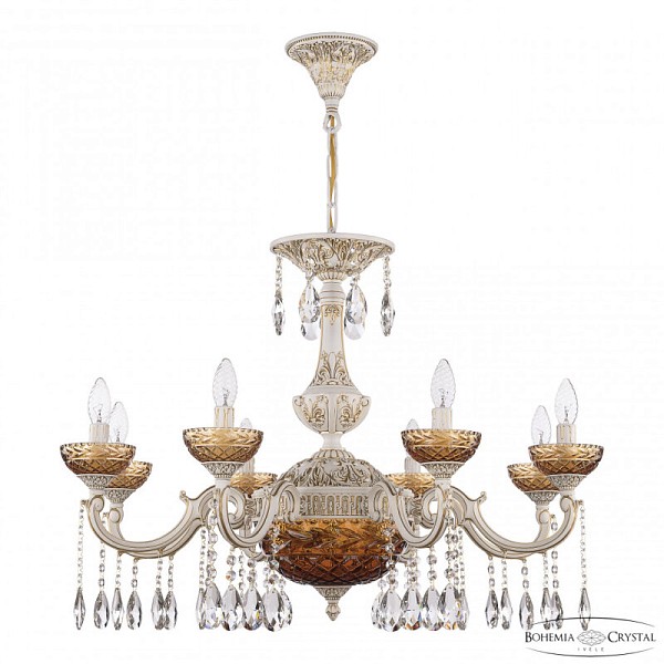 Подвесная люстра Bohemia Ivele Crystal AL7801 белый арт. AL78101P/8/250 A WMG P Amber/M-1F