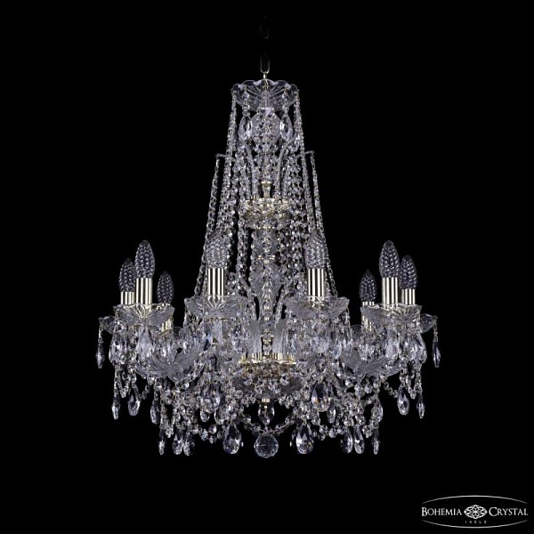 Подвесная люстра Bohemia Ivele Crystal 1411 золото арт. 1411/10/195/XL-65 G