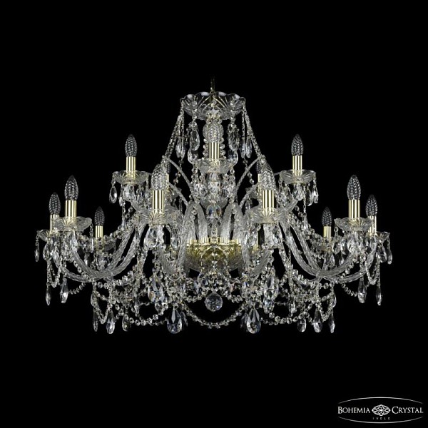 Подвесная люстра Bohemia Ivele Crystal 1411 золото арт. 1411/10+5/360 G