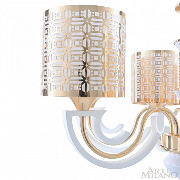 Подвесная люстра Arte Milano Florentia-8857 белый арт. 308857/8 Wh/Gd