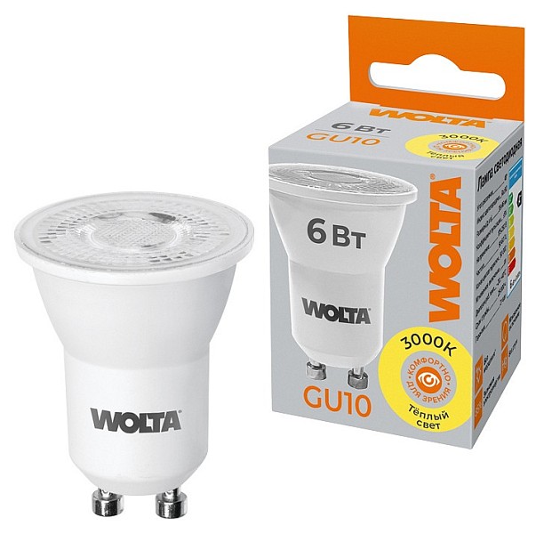 Лампа светодиодная Wolta   арт. WSTD-JCDR-MR11-6W3KGU10-L