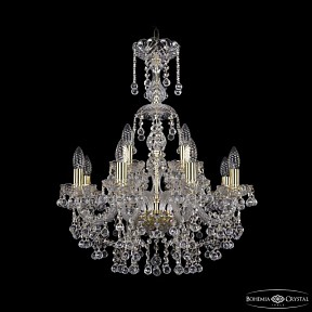 Подвесная люстра Bohemia Ivele Crystal 1409 золото арт. 1409/8+4/195/XL-68 G