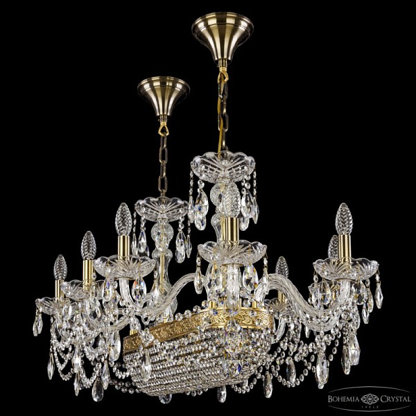 Подвесная люстра Bohemia Ivele Crystal 1453 золото арт. 1453/10/195/600 FP