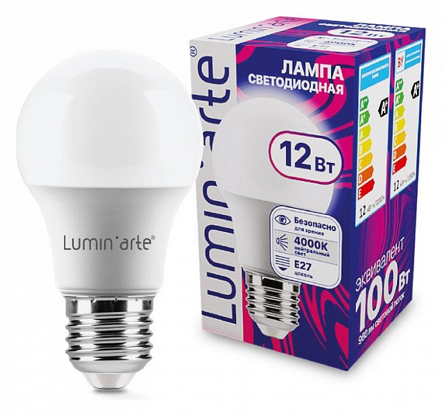 Лампа светодиодная Luminarte   арт. LSTD-A60-12W4KE27