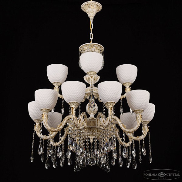Подвесная люстра Bohemia Ivele Crystal AL7901 белый арт. AL79101/10+5/250/2D A WMG P1 U Wave