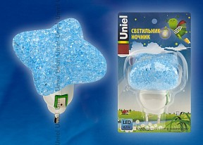 Ночник Uniel DTL-309 белый арт. DTL-309-Звездочка/BLUE/1LED/0,1W