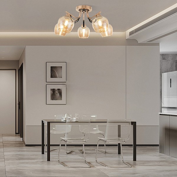 Потолочная люстра Arte Milano AMALFI-322306 золото арт. 322306/5 FG+BK