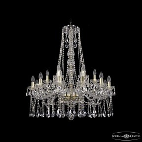 Подвесная люстра Bohemia Ivele Crystal 1413 золото арт. 1413/12+6/300/h-95 G