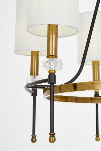 Люстра на штанге LUMINA DECO RODEZIO латунь арт. LDP 1229-6 MD