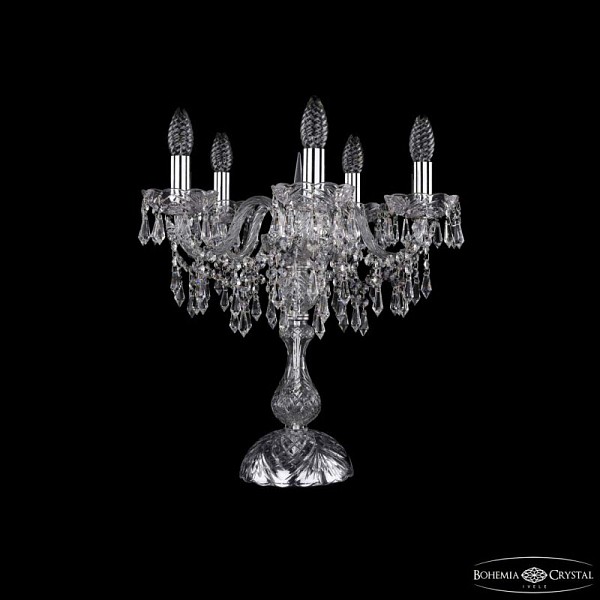 Настольная лампа декоративная Bohemia Ivele Crystal 1403 никель арт. 1403L/5/141-47 Ni