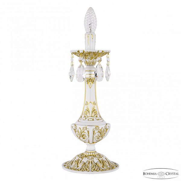 Настольная лампа декоративная Bohemia Ivele Crystal AL7801 белый арт. AL78100L/1-38 WMG