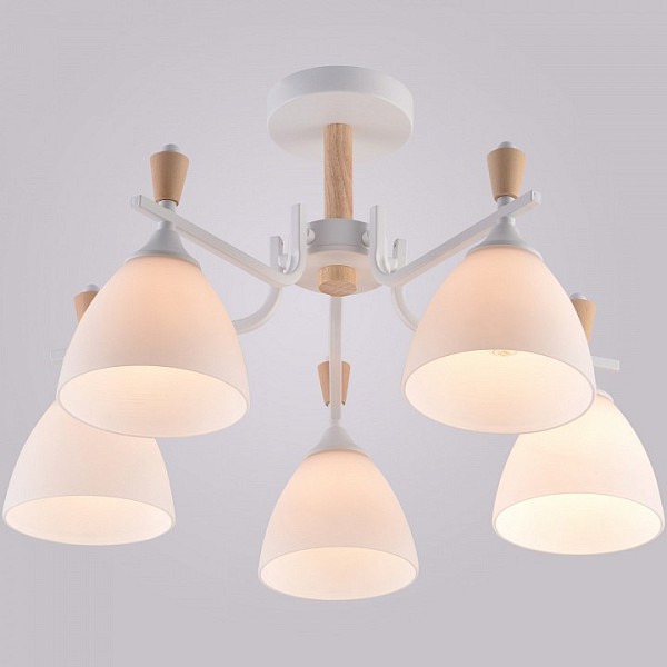 Люстра на штанге Reluce 01622 белый арт. 01622-0.3-05 WH+WOOD