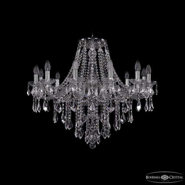 Подвесная люстра Bohemia Ivele Crystal 1415 никель арт. 1415/12/300 Ni Leafs