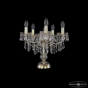 Настольная лампа декоративная Bohemia Ivele Crystal 1403 золото арт. 1403L/5/141-39 G