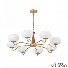 Подвесная люстра Arte Milano AM-Napoli дерево арт. 310166/D900/8 BS/WD