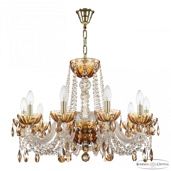 Подвесная люстра Bohemia Ivele Crystal 5402 золото арт. 5402/10/240 G Amber/M-1H K721