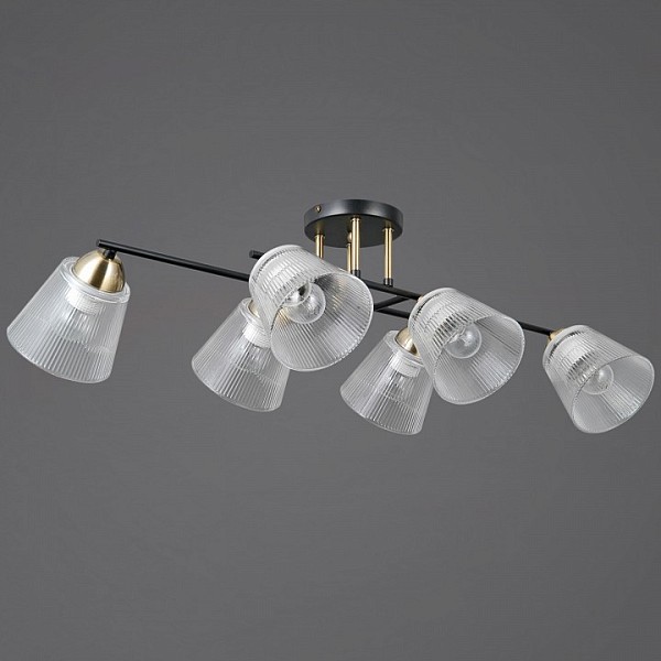 Люстра на штанге ILLUMICO IL0845 золото арт. IL0845-6CSQ-25BKAB ELITE