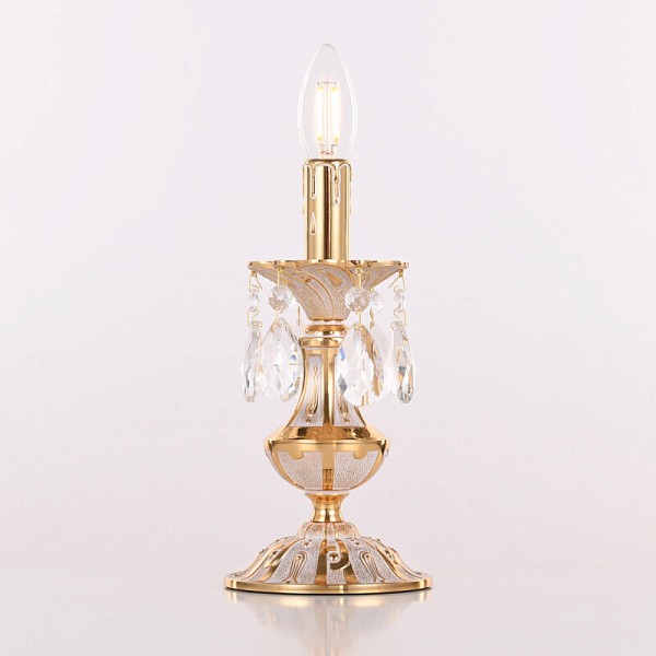 Настольная лампа декоративная Bohemia Ivele Crystal AL77 золото арт. AL77200L/1-25 GW