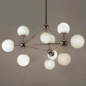 Люстра на штанге Imperiumloft Modo Chandelier White Glass золото арт. 40,514