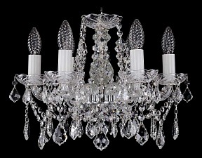 Подвесная люстра Bohemia Ivele Crystal 1413 серый арт. 1413/6/141/Ni/Leafs