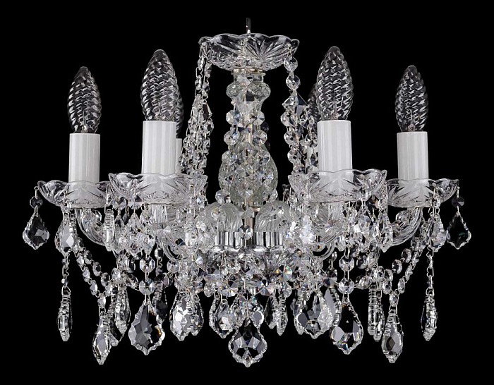 Подвесная люстра Bohemia Ivele Crystal 1413 серый арт. 1413/6/141/Ni/Leafs
