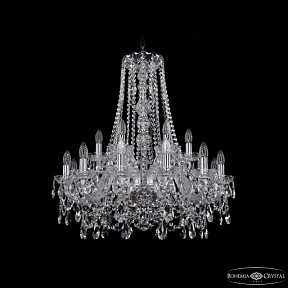 Подвесная люстра Bohemia Ivele Crystal 1411 никель арт. 1411/12+6/240/h-80 Ni
