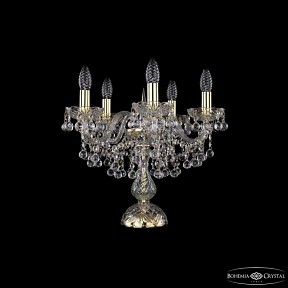 Настольная лампа декоративная Bohemia Ivele Crystal 1409 золото арт. 1409L/5/141-39 G