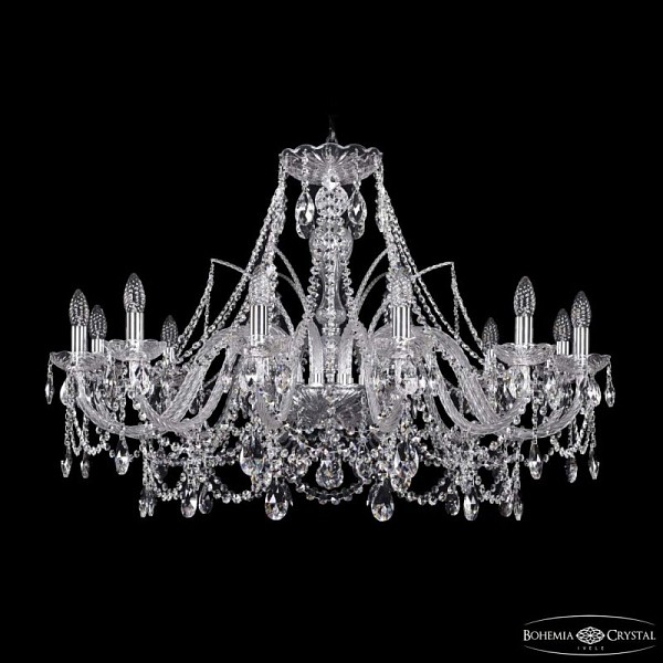 Подвесная люстра Bohemia Ivele Crystal 1411 никель арт. 1411/12/360 Ni