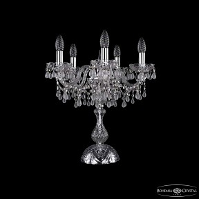 Настольная лампа декоративная Bohemia Ivele Crystal 1410 никель арт. 1410L/5/141-47 Ni V0300