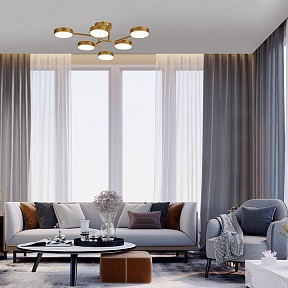 Люстра на штанге Escada 10295 золото арт. 10273/6LED