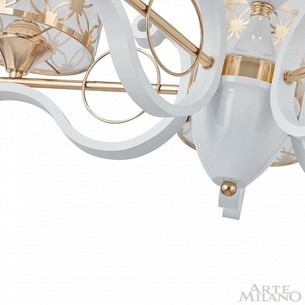 Подвесная люстра Arte Milano Florentia-3097 белый арт. 303097/8 Wh/Gd