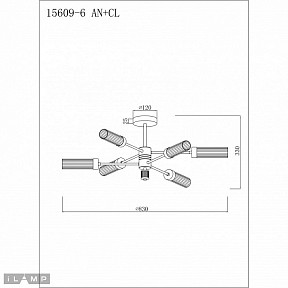 Люстра на штанге iLamp Evolution хром арт. 15609-6 AN+CL