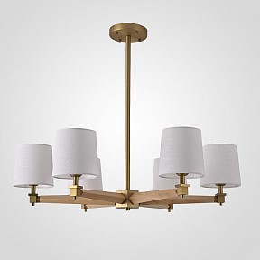 Люстра на штанге Imperiumloft Jorgenson White/Light wood дерево арт. STAVRA01