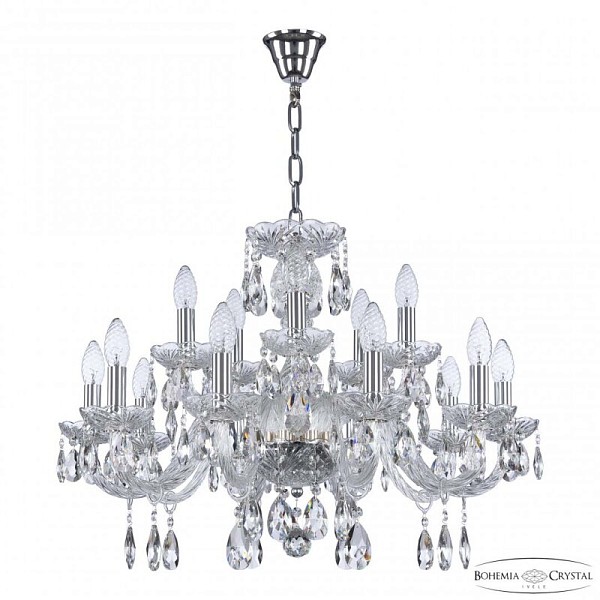 Подвесная люстра Bohemia Ivele Crystal 117 никель арт. 117/10+5/240 Ni