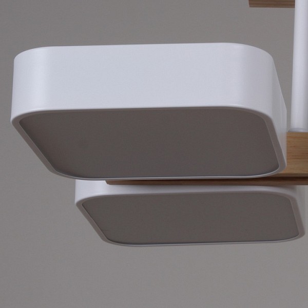 Люстра на штанге Reluce  белый арт. 03359-0.3-06 WH+WOOD