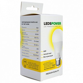 Лампа светодиодная LEDS POWER A60  арт. 006642