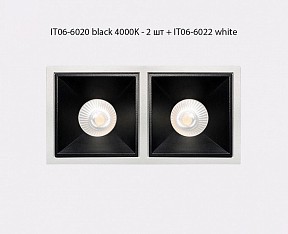Встраиваемый светильник Italline IT06-6020 черный арт. IT06-6020 black 4000K - 2 шт. + IT06-6022 black