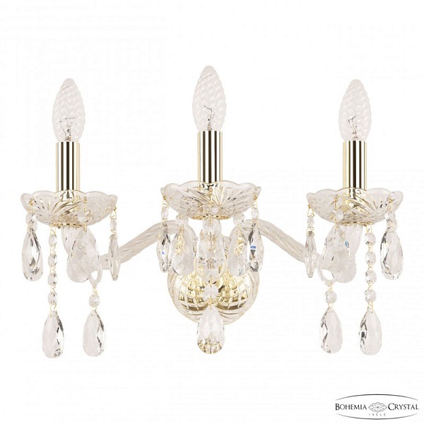 Бра Bohemia Ivele Crystal 107 золото арт. 107B/3/165 G