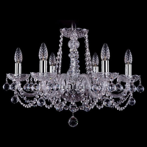 Подвесная люстра Bohemia Ivele Crystal 1402 никель арт. 1402/6/195/Ni/Balls