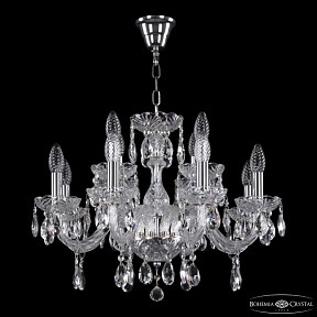 Подвесная люстра Bohemia Ivele Crystal 117 никель арт. 117/8+4/195 Ni