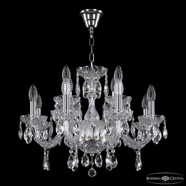 Подвесная люстра Bohemia Ivele Crystal 117 никель арт. 117/8+4/195 Ni