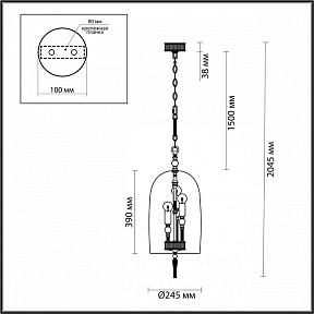Подвесной светильник Odeon Light Bell коричневый арт. 4892/3