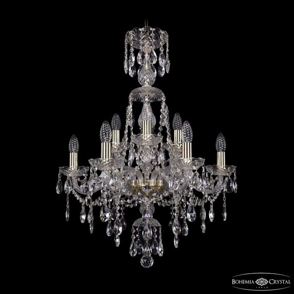 Подвесная люстра Bohemia Ivele Crystal 1415 золото арт. 1415/6+3/200/XL-77 G