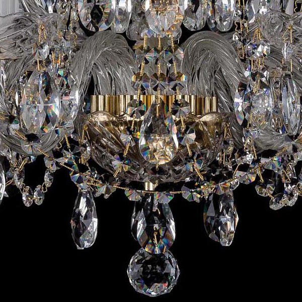 Подвесная люстра Bohemia Ivele Crystal 1402 золото арт. 1402/6_3/195/G