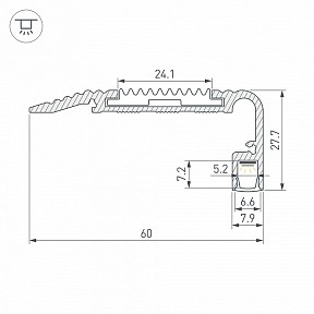 Профиль Arlight STAIR черный арт. 060867