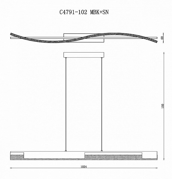 Подвесной светильник iLedex Scorpio черный арт. C4791-102 MBK+BN