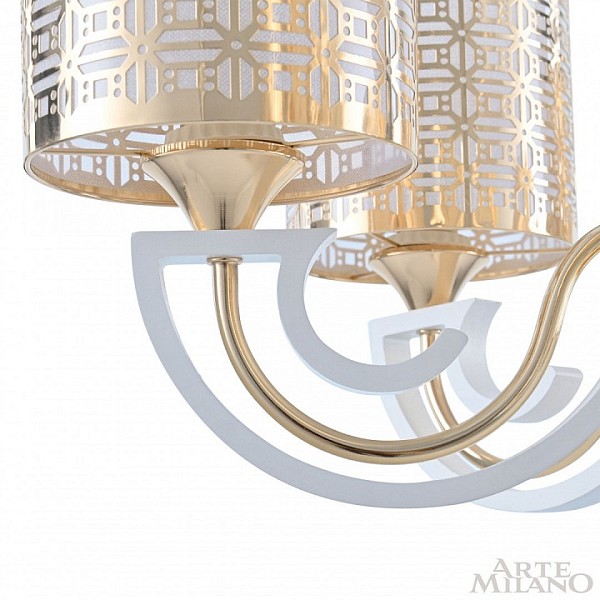Подвесная люстра Arte Milano Florentia-8857 белый арт. 308857/8 Wh/Gd